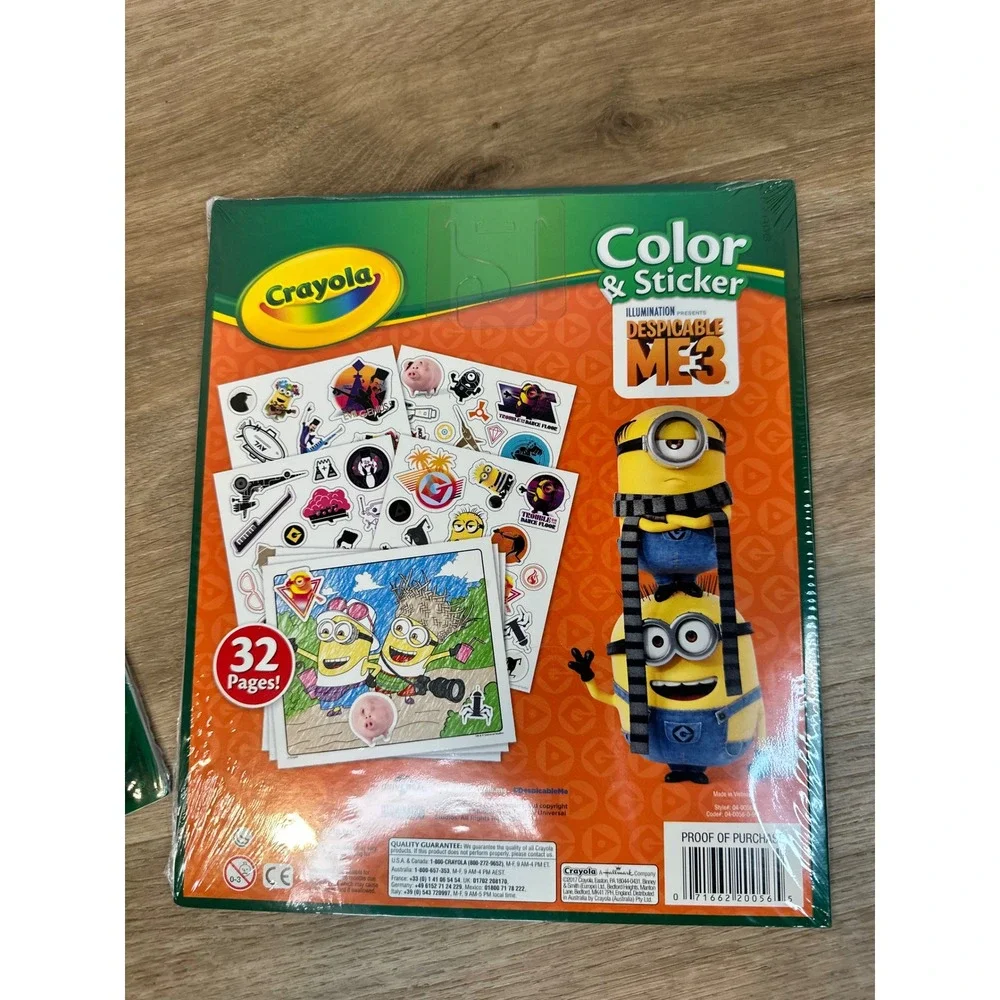 Crayola Color & Sticker Book Kids 2-Pack Multi Despicable Me 3 Minions Art Set